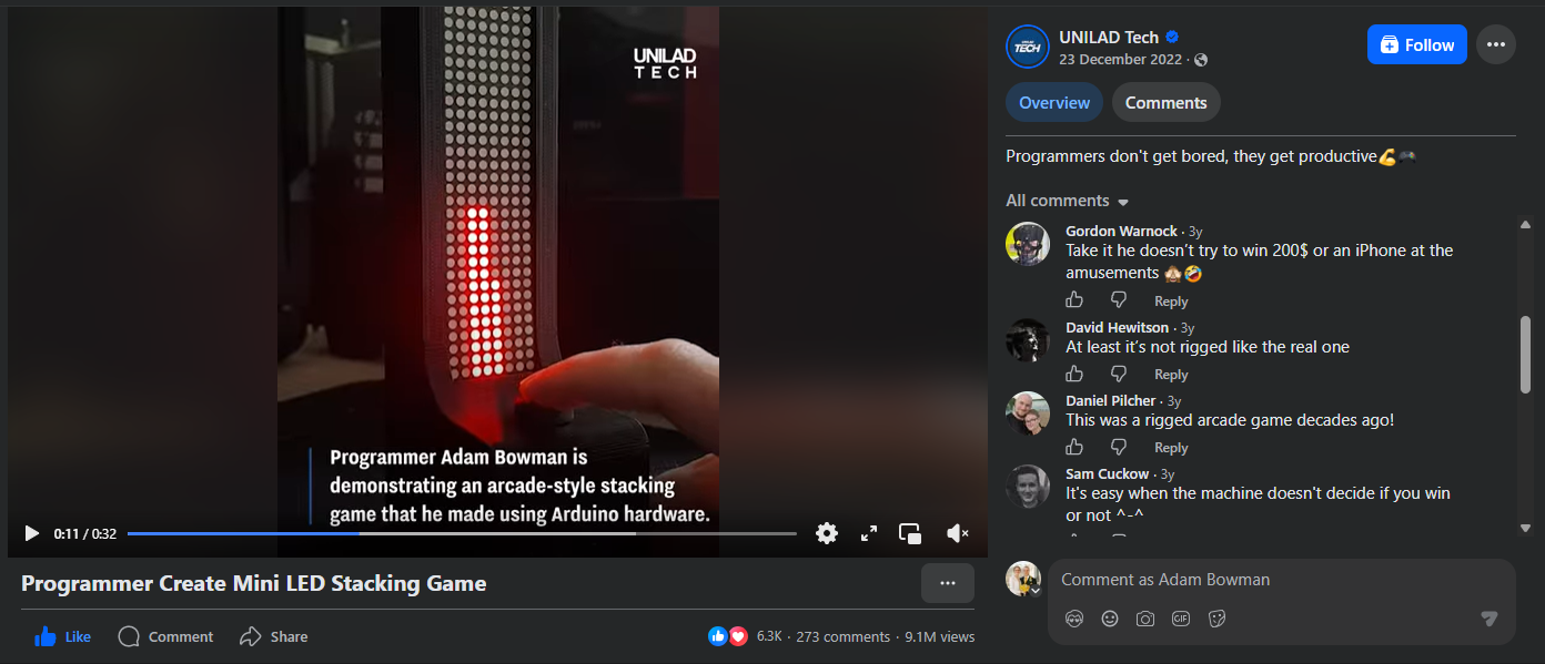 A screenshot of the stacker featured on UNILAD Tech
